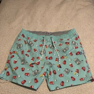 Men’s Large Party Pants Brand Beer Pong Themed Shorts. Used Great Condition